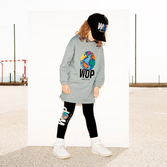 WOP-legging noir pour enfant en coton bio