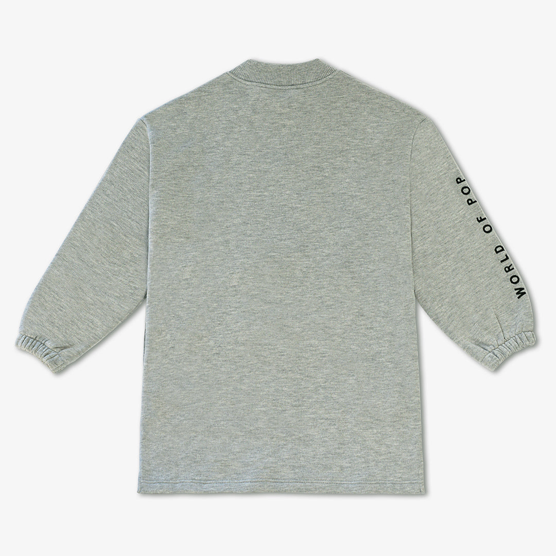 WOP-robe brodée grise pour enfant en coton bio