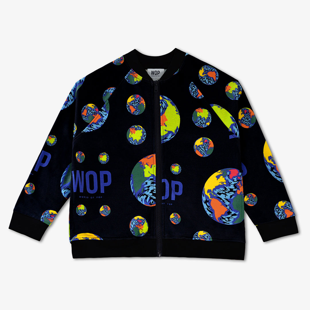 WOP-veste teddy imprimé planète pour enfant éco responsable-garçon