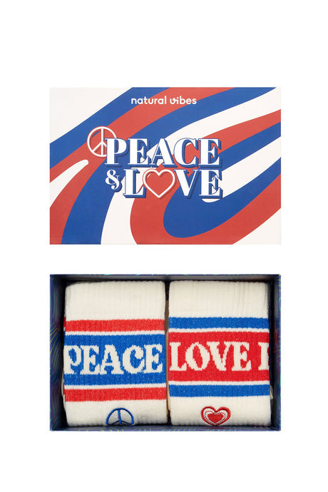 Natural Vibes - chaussettes - Coffret cadeau Peace and Love - 2 pièces