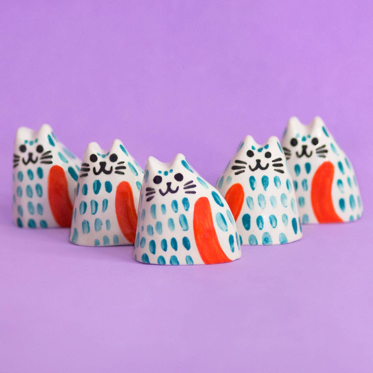 Petit Chat Turquoise / Pièce en Céramique - Ana Seixas