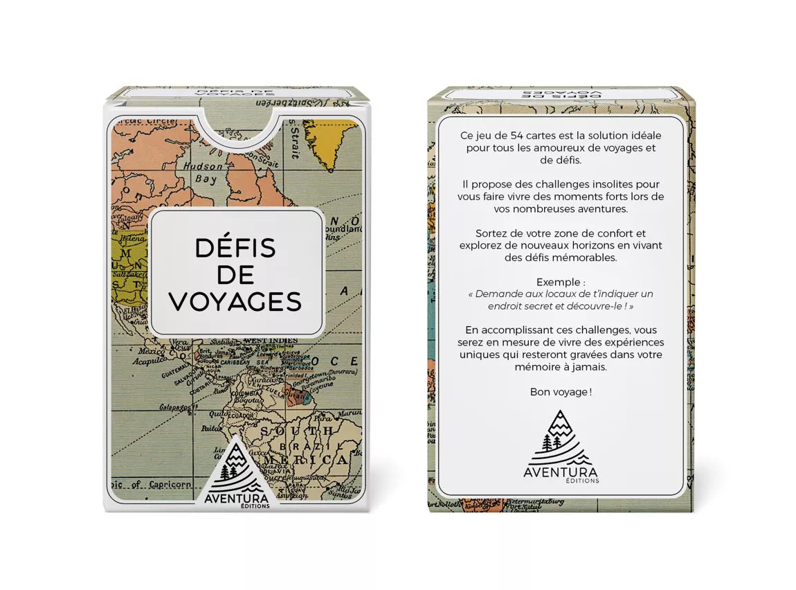Jeu de cartes Défis de voyages - Aventura