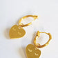 Boucles d'oreilles Small Créoles Striées + Big Coeurs- Adorabili Paris