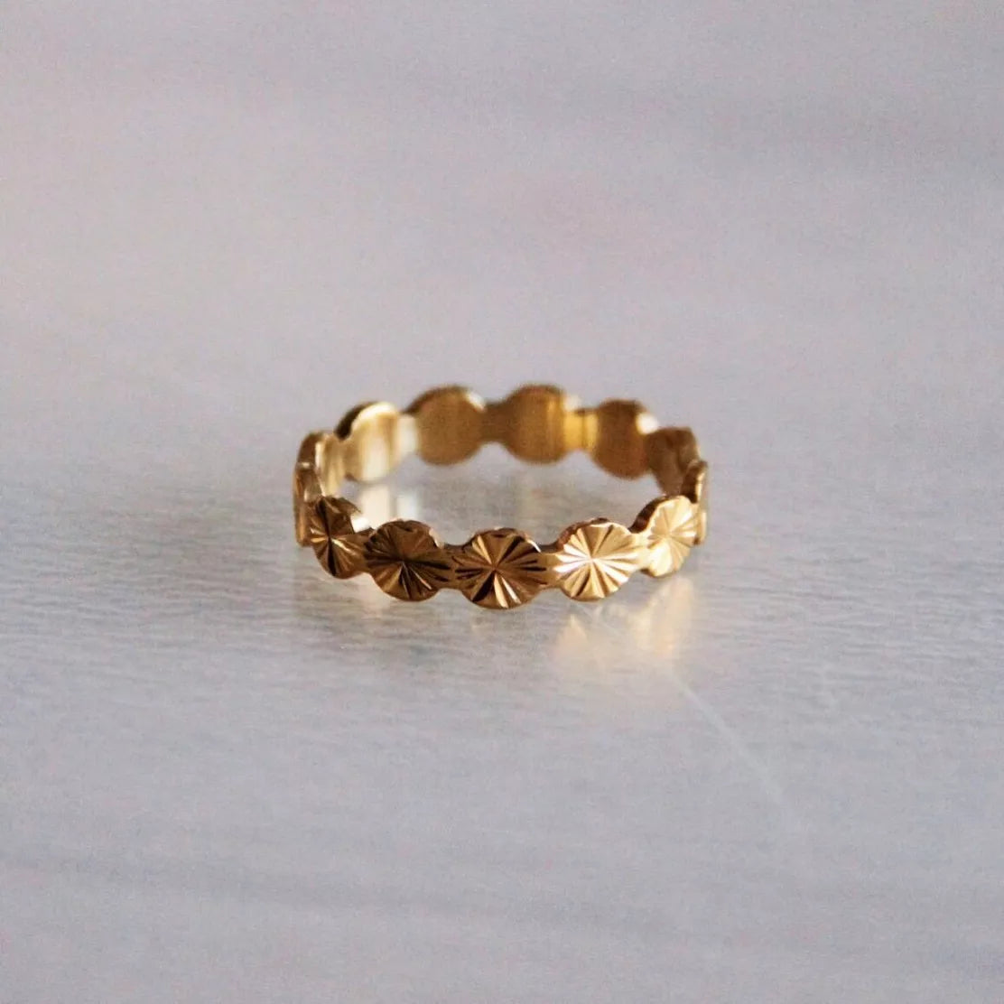 bague dorée tendance femme