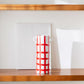vase céramique peint à la main carreaux rouge et blanc