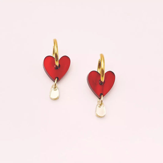 Boucles d'oreilles Créoles Coeur- Studio Annette
