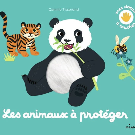 Livre Mes docus à toucher : les animaux à protéger - Poppik