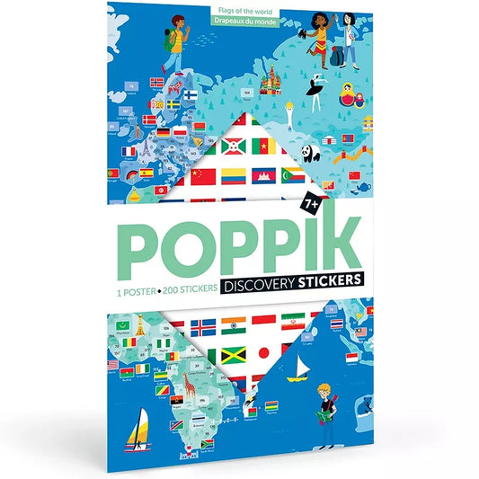 Poster stickers drapeaux / activité éducative - Poppik