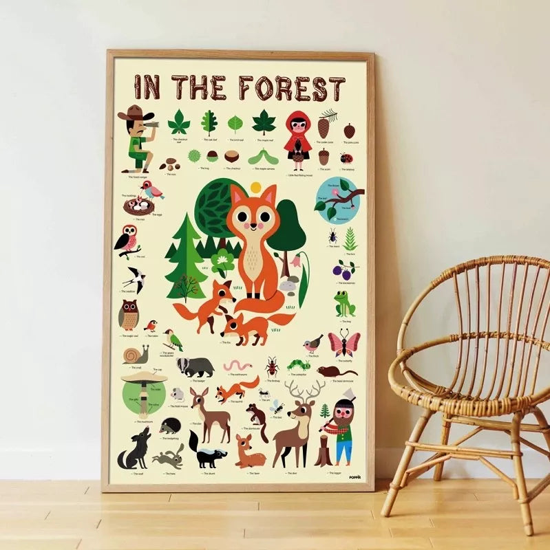 Poster en stickers foret / activité éducative - Poppik