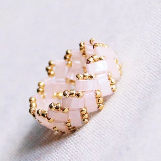 Bague Tilabead - rose clair/doré - Bazou