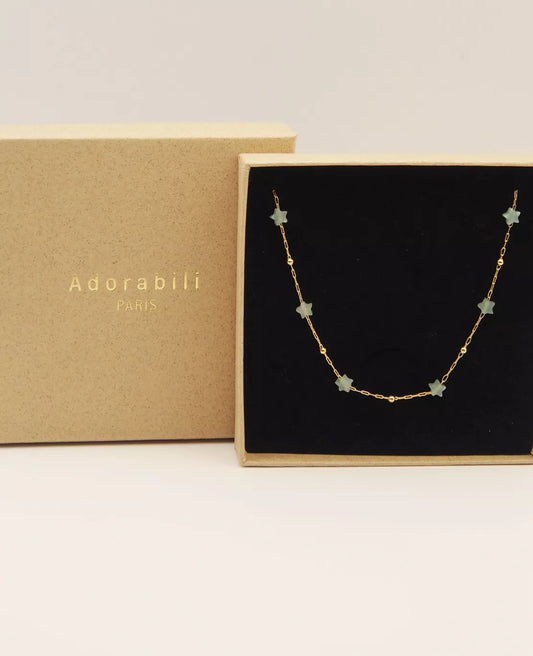 Collier Stone Star Blanc - Adorabili Paris