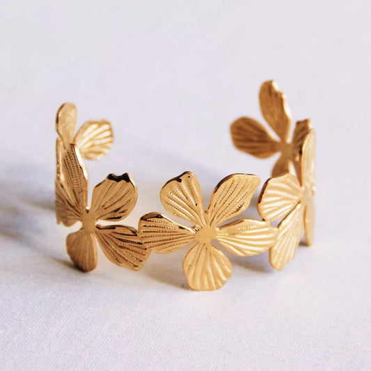 Bracelet XL fleurs - or - Bazou