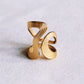 Bague XL rétro rayée Statement - Bazou