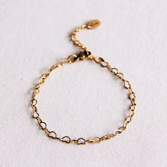 Bracelet coeur entrelacé - or - Bazou