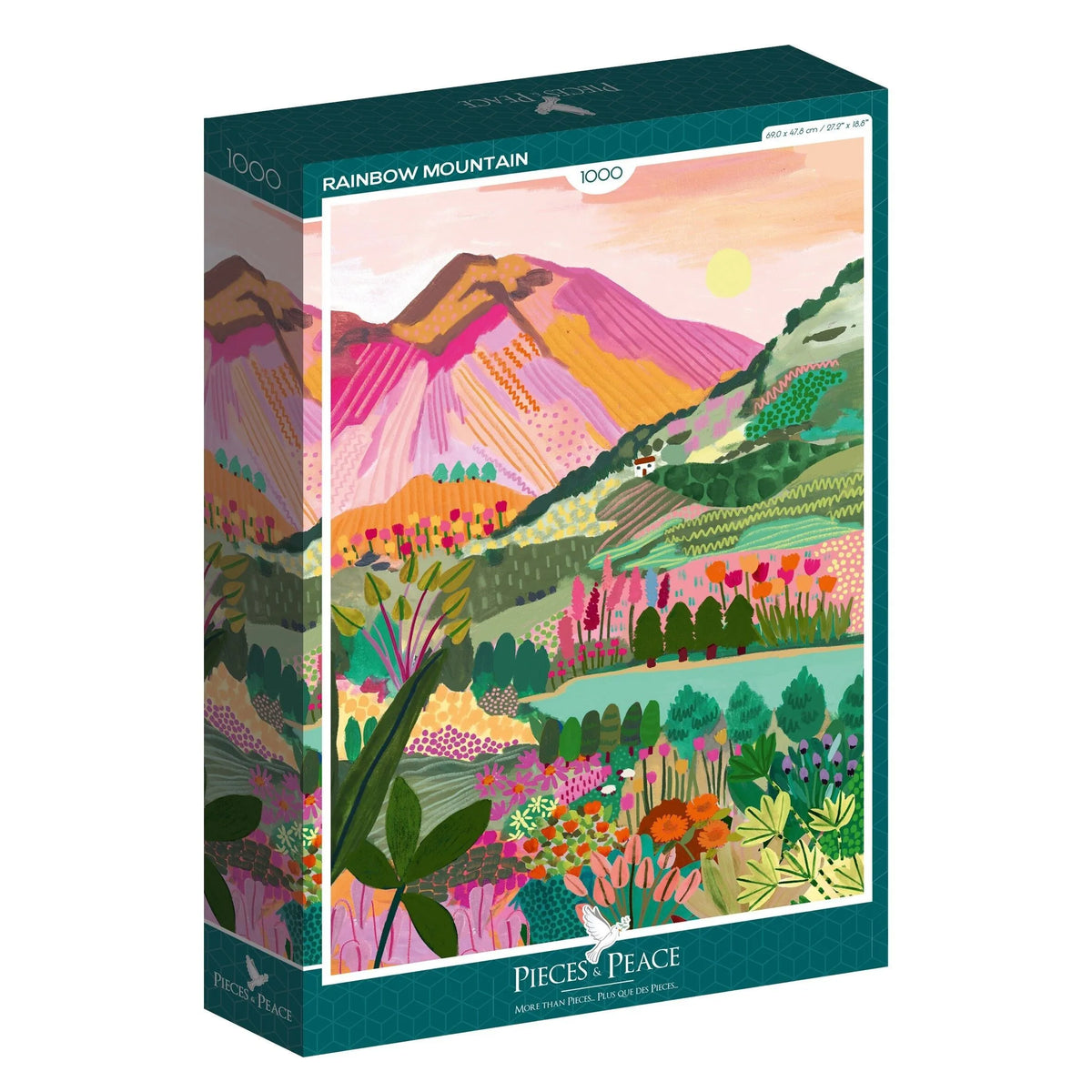 Puzzle 1000 pièces "Rainbow Mountain" - PIECES & PEACE
