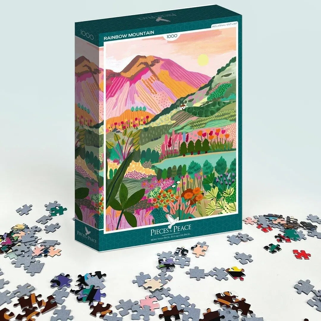 Puzzle 1000 pièces "Rainbow Mountain" - PIECES & PEACE