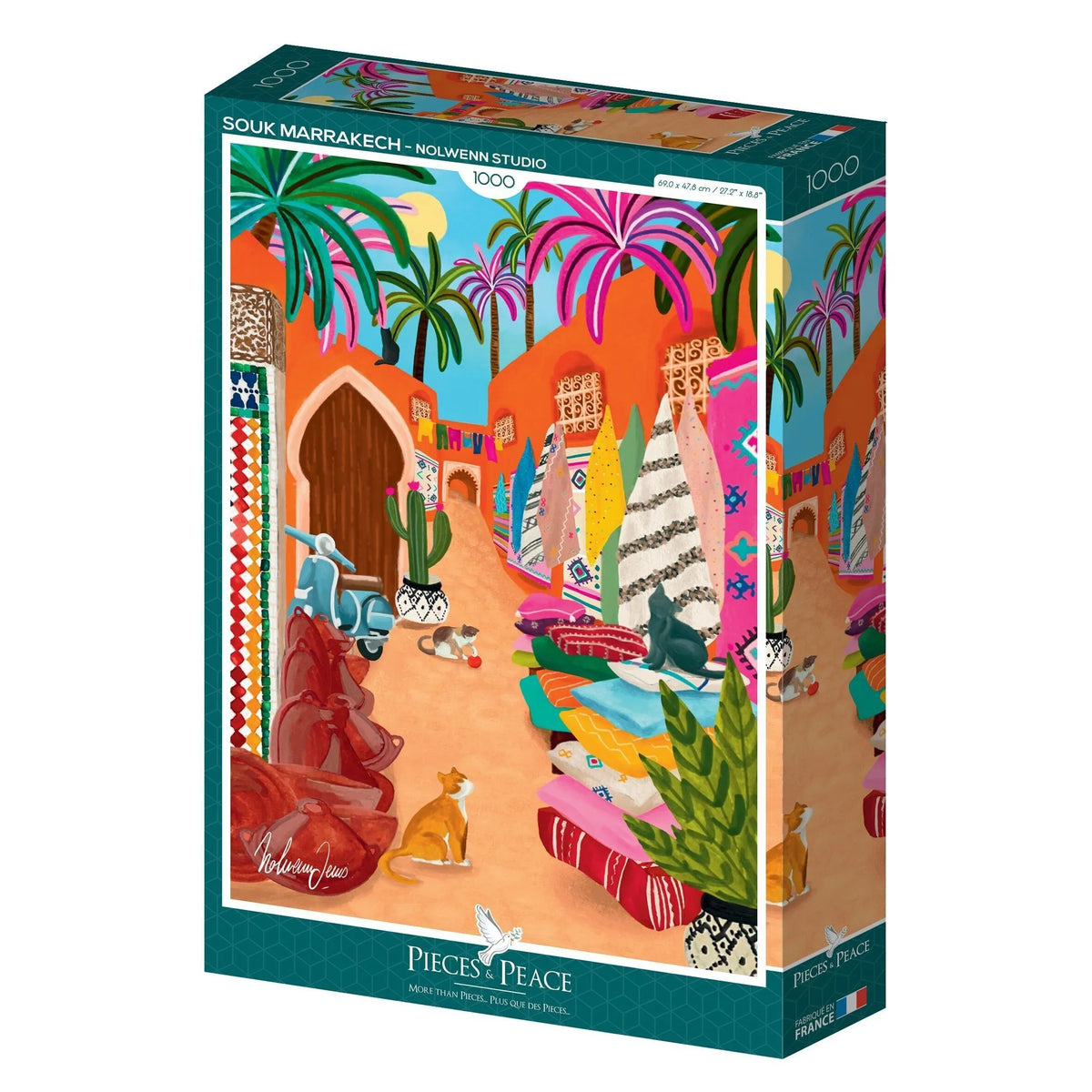 Puzzle 1000 pièces "Souk Marrakech" - PIECES & PEACE