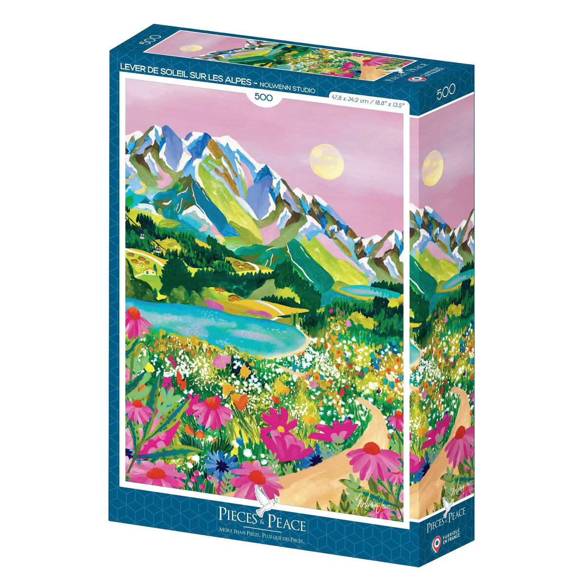 Puzzle 500 pièces "Lever de Soleil sur les Alpes" - PIECES & PEACE