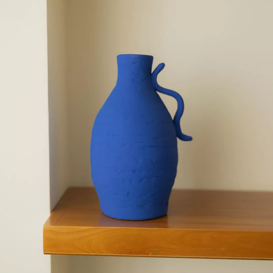 vase céramique bleu fait main 