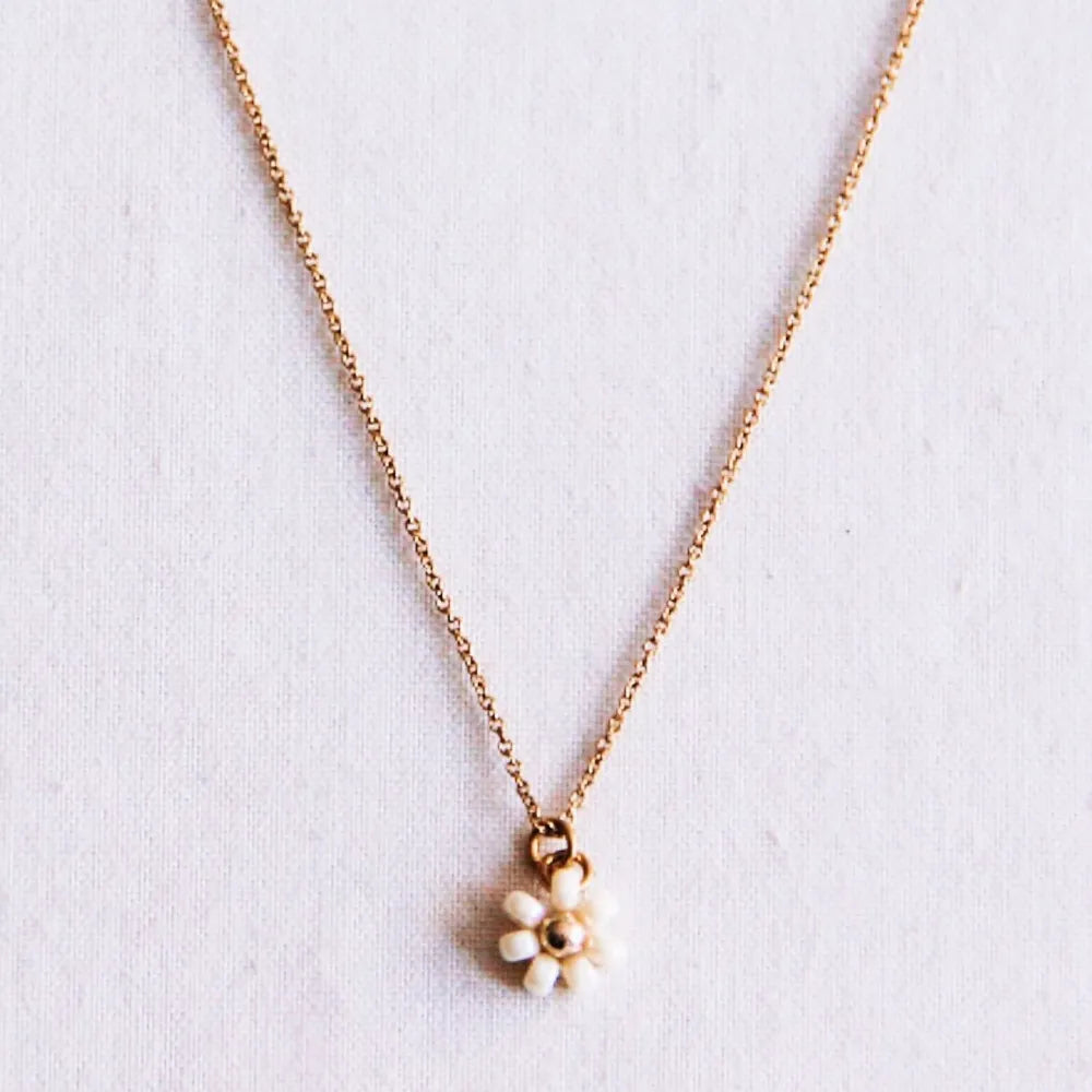 Collier fin avec fleur marguerite - Bazou