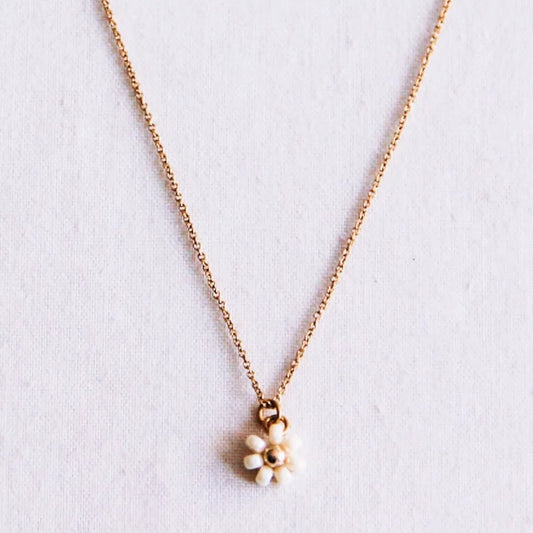 Collier fin avec fleur marguerite - Bazou