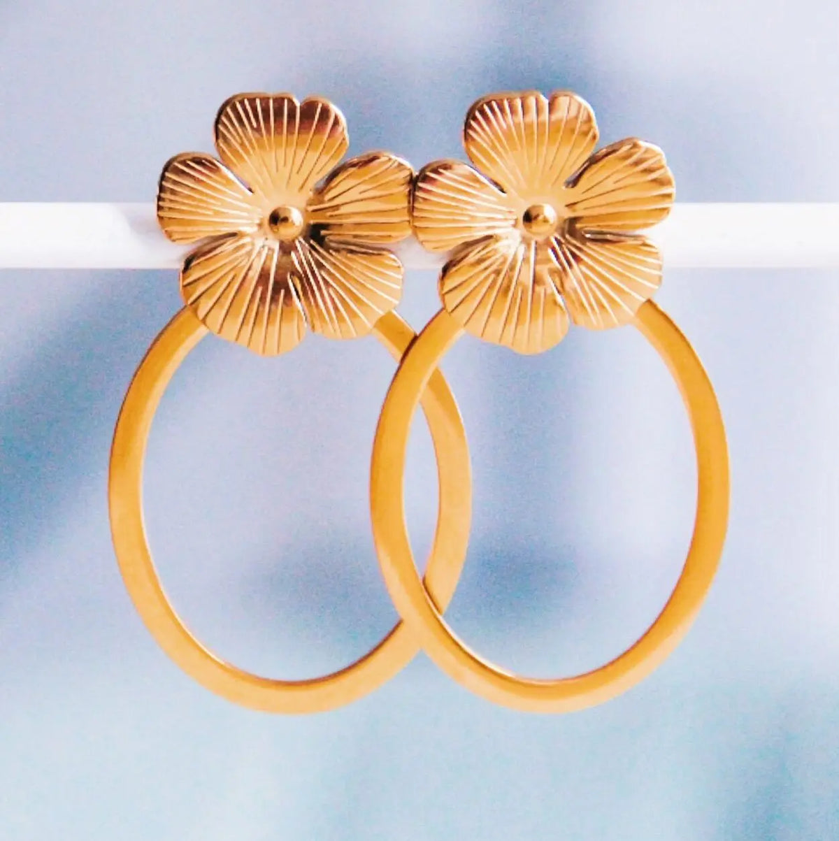 Boucle d'oreille ovales "Fleurs" - Bazou