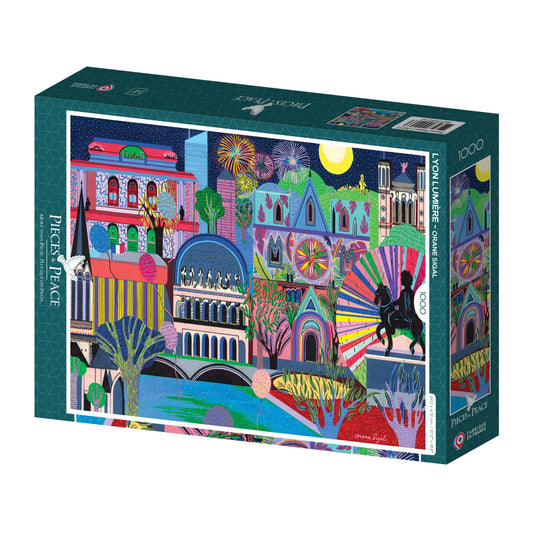Puzzle 1000 pièces "Lyon Lumières" - PIECES & PEACE