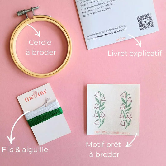 kit de broderie muguet niveau débutant mellow