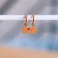 Boucles d'oreilles créoles en acier inoxydable avec fleur - orange/rose - Bazou