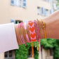 bracelet coeur rose orange doré femme perle été tendance