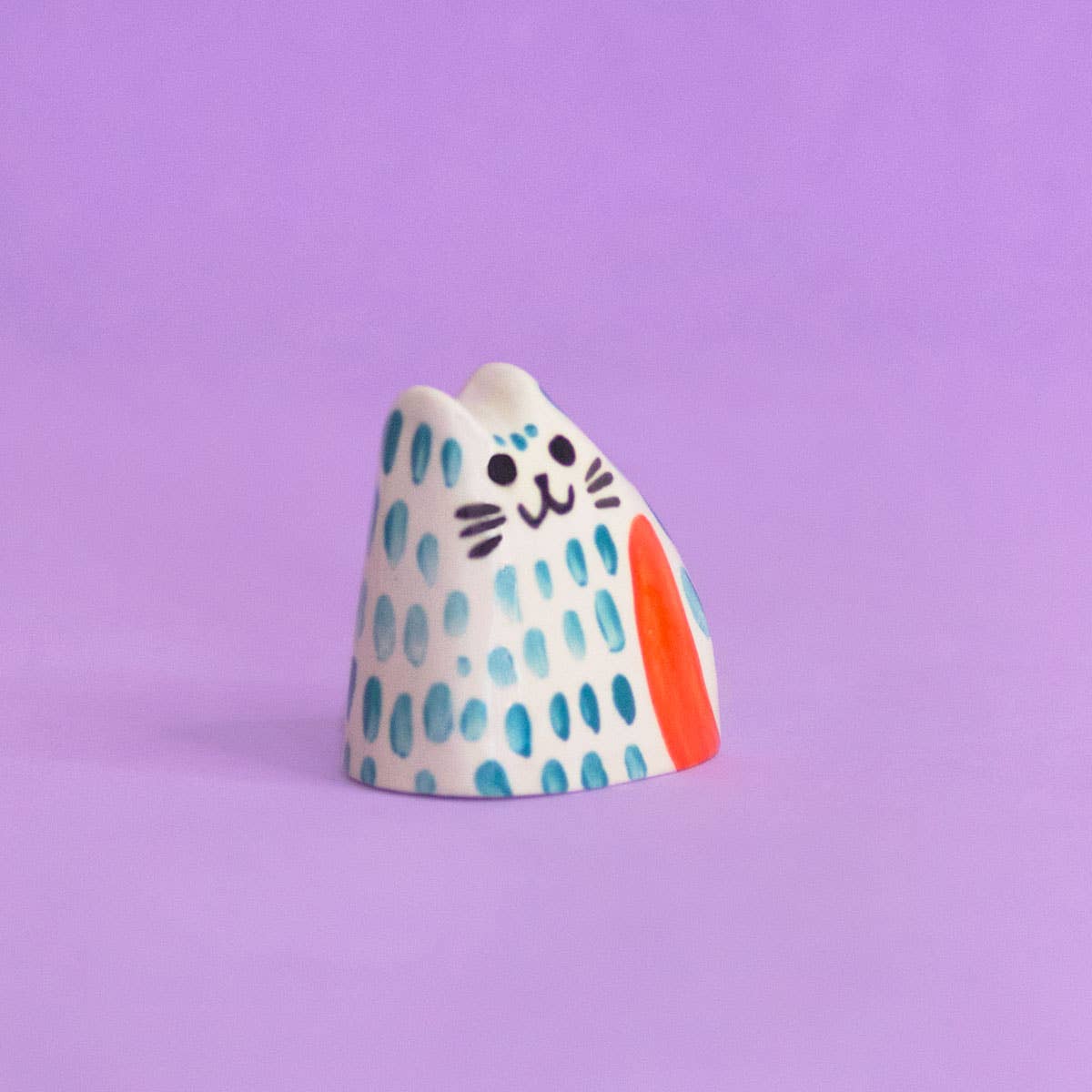 Petit Chat Turquoise / Pièce en Céramique - Ana Seixas