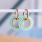 Boucle d'oreille avec pendentif rond à facettes – menthe - Bazou