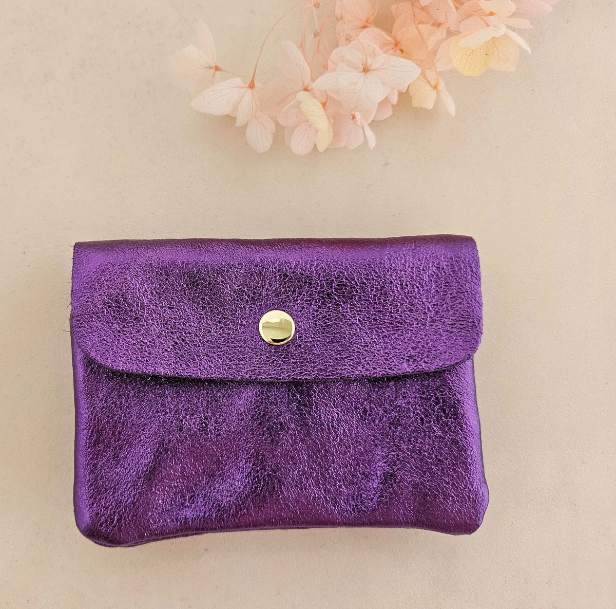 Porte-monnaie - Cuir, double poches - Violet - Royal Marais
