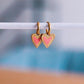 Boucles d'oreilles créoles en acier inoxydable avec cœur fantaisie - saumon - Bazou