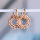 Boucle d'oreille avec pendentif rond à facettes mocha – Bazou