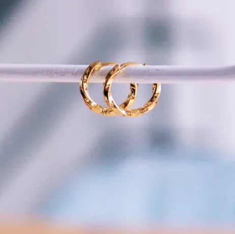 Créoles en acier inoxydable 14 mm « tournées » - Bazou