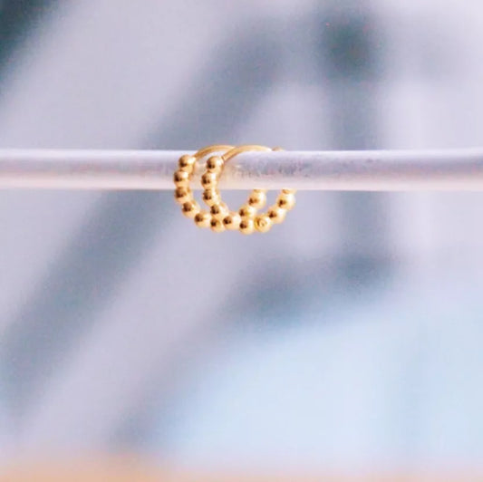 Boucles d'oreilles créoles en acier inoxydable 10 mm « boules » - Bazou
