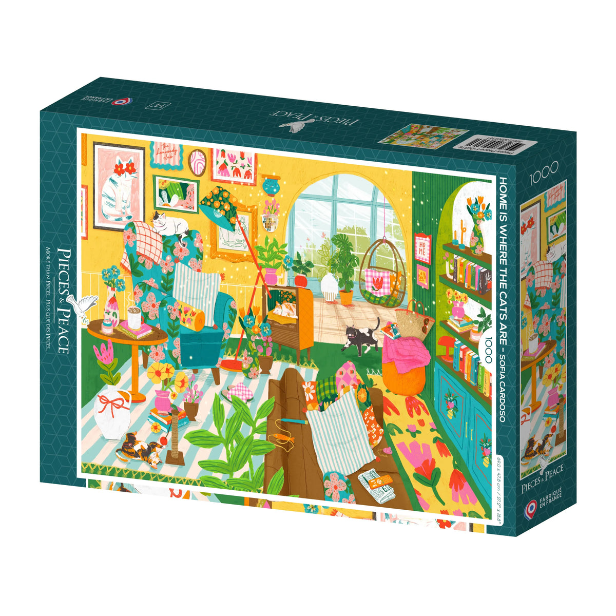 Puzzle 1000 pièces "Home is Where the Cats are" - PIECES & PEACE