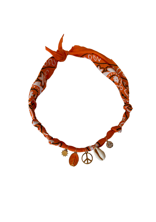 Collier Orange Santa Giulia peace - Badhnati