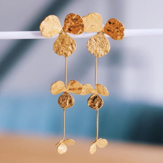 Boucles d'oreilles pendantes « guirlande de fleurs » - Bazou