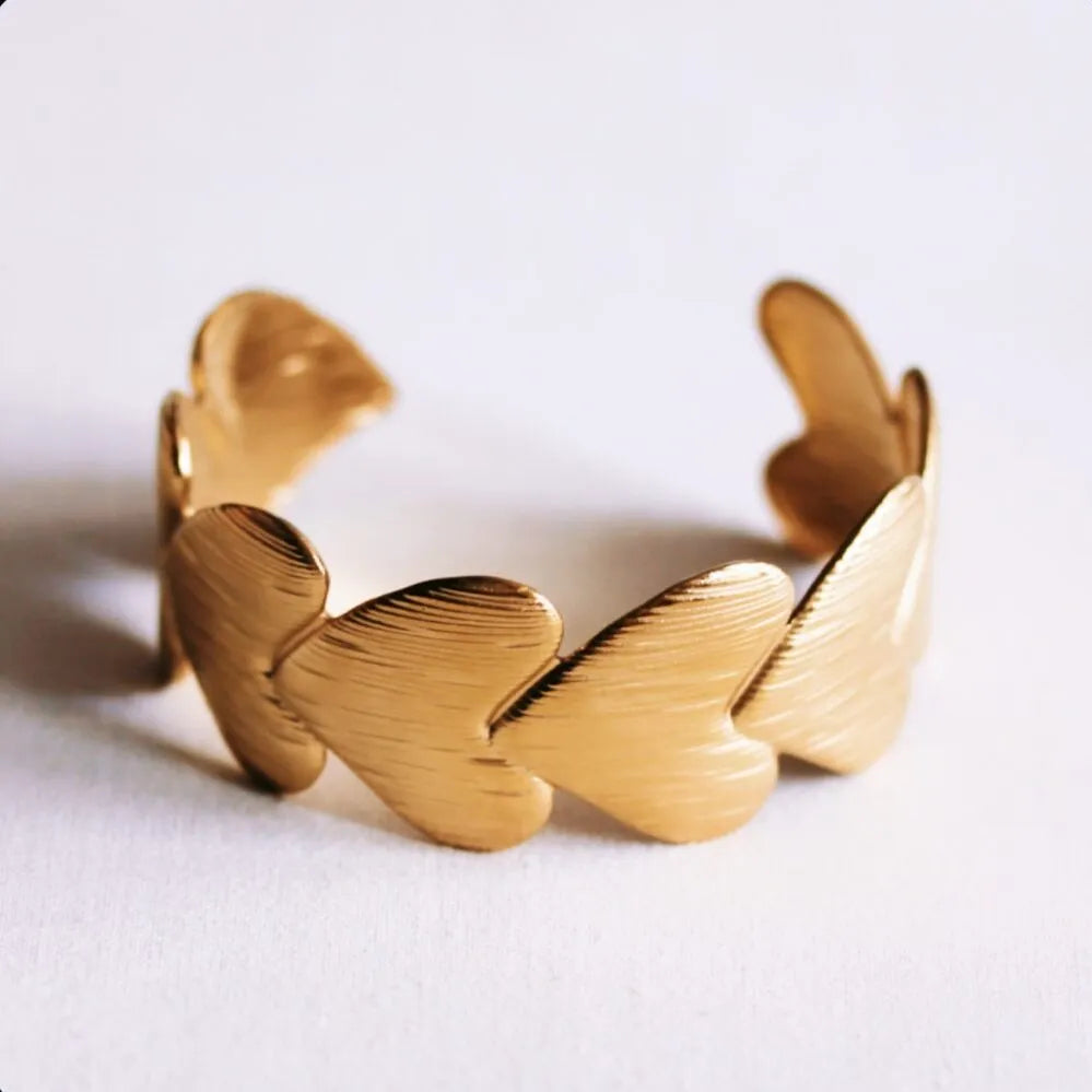 Bracelet XL Coeurs - or - Bazou