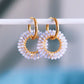 Boucle d'oreille avec pendentif rond à facettes – Bazou
