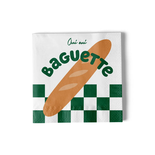 Paquet de 20 Serviettes "Papier Baguette" - ATELIER PISTACHE