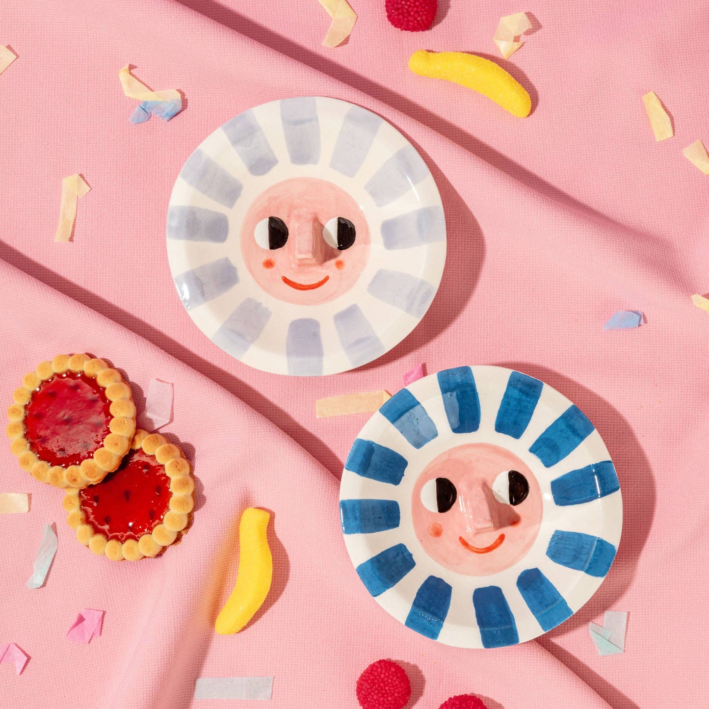 Plat à bijoux Happy Sun violet/en céramique - Ana Seixas