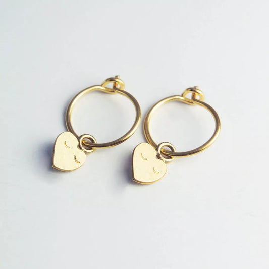 Boucles d'oreilles Mini Créoles Coeurs- Adorabili Paris