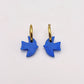 Boucles d'oreilles Créoles Oiseau Bleu - Studio Annette
