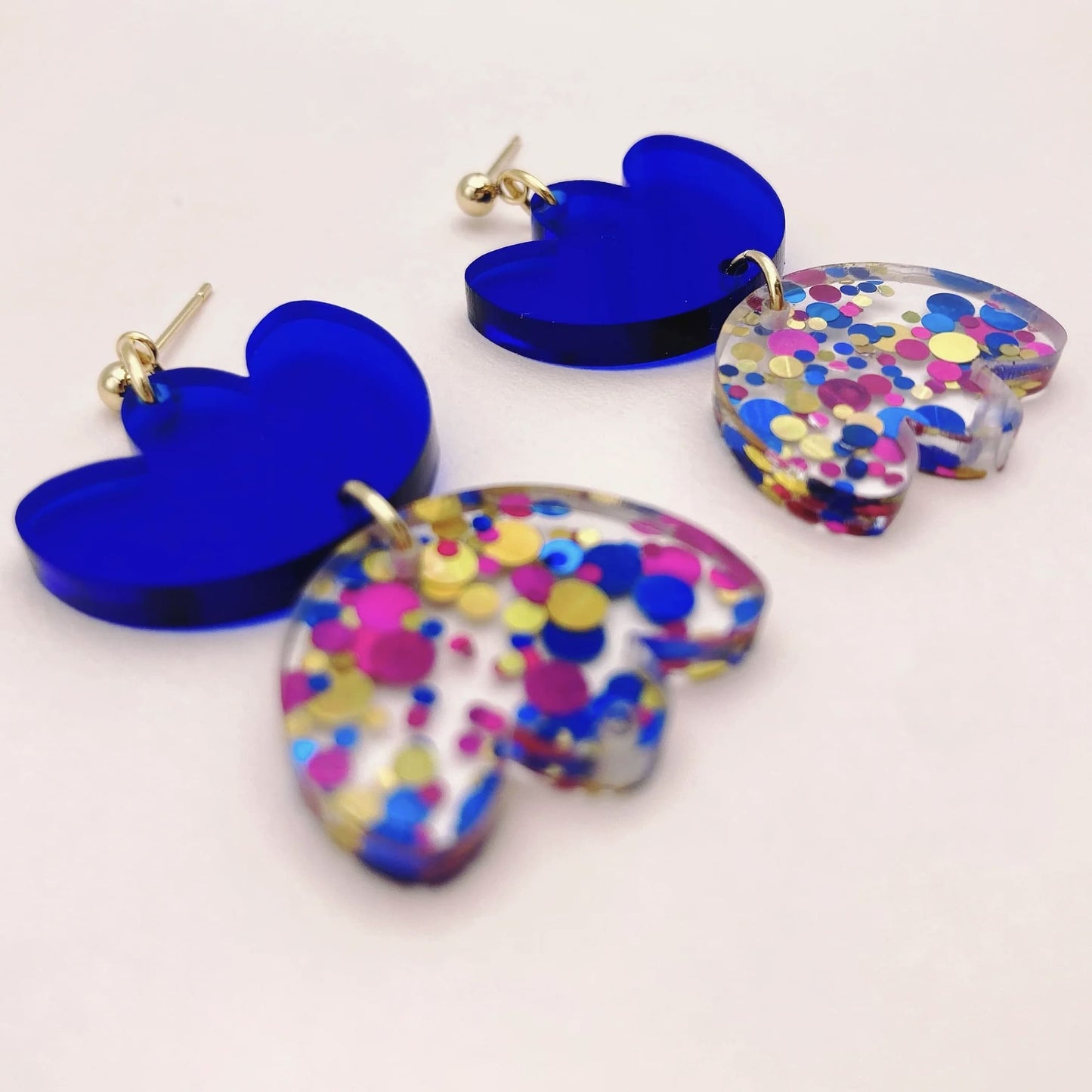 Boucles d'oreilles Rosette Bleu - Studio Annette