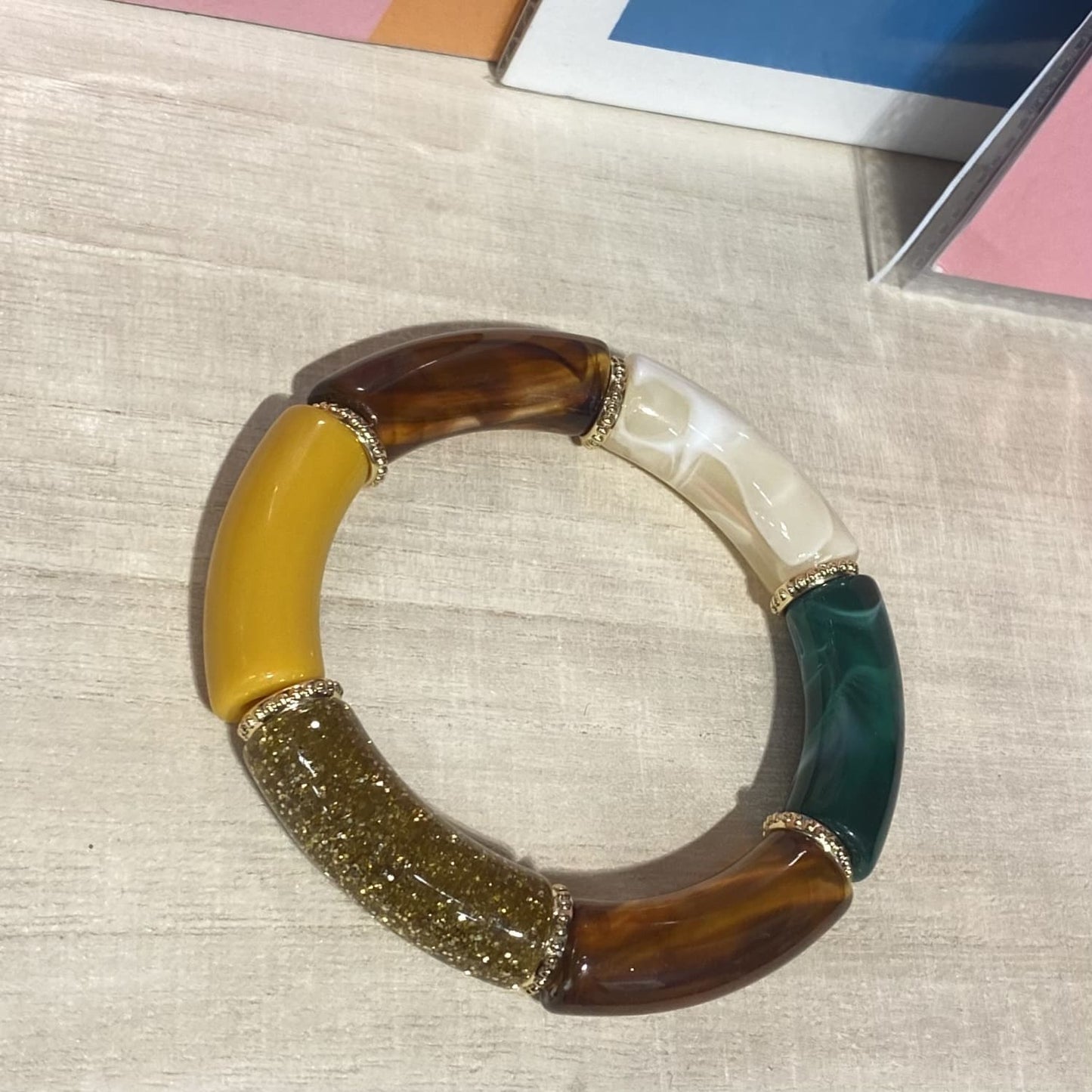 Bracelet Jaune/ Marron - Atelier Marpo