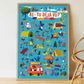 Poster éducatif et Stickers seek & find Animals - Poppik