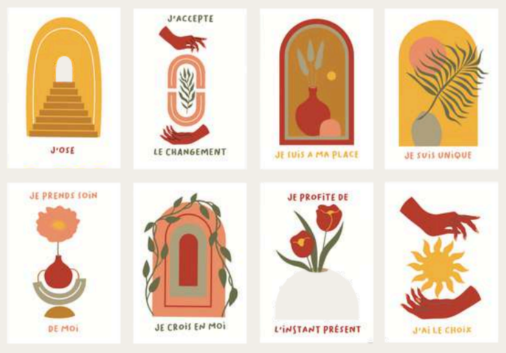 Set de 8 cartes à peindre - Salut Irène